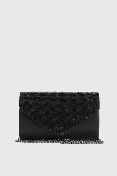 Ardene Rhinestone Envelope Clutch in | Faux Leather/Polyester