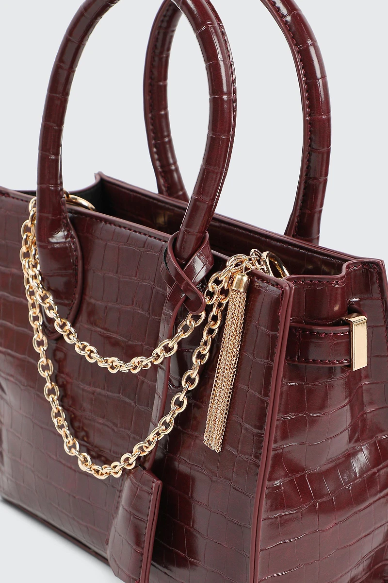 Ardene 2-Row Bag Charm with Tassel in Gold