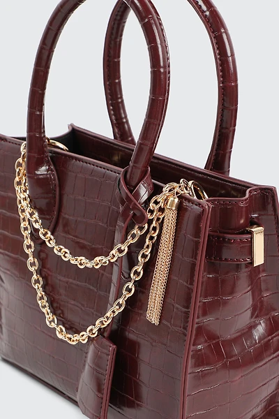 Ardene 2-Row Bag Charm with Tassel in Gold