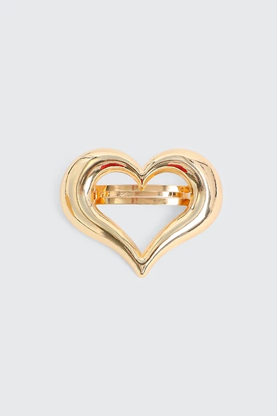 Ardene Gold Cutout Heart Barrette