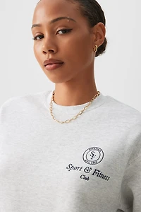 Chandail en molleton détendu à broderie