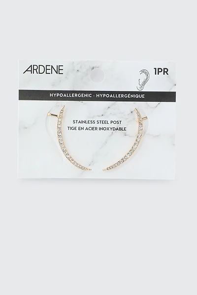 Ardene Small Stone Crawler Earrings in Gold | Stainless Steel