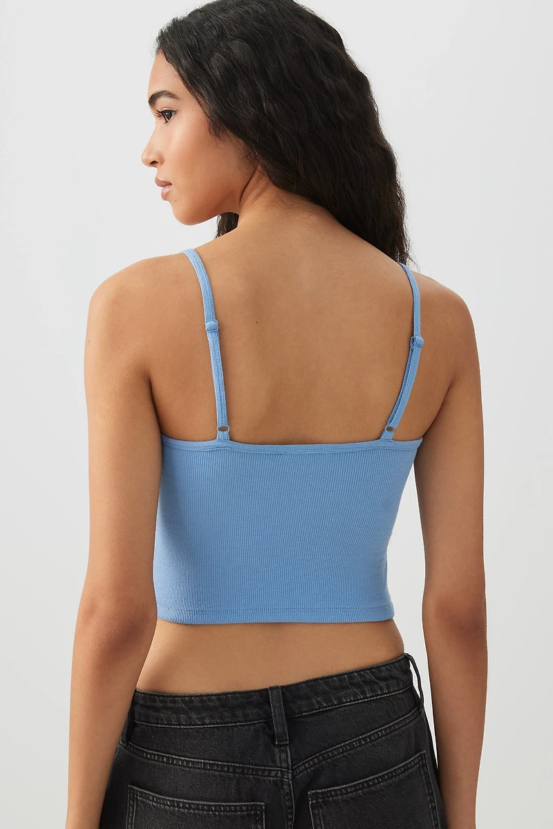 Camisole courte à bretelles ajustables Basic