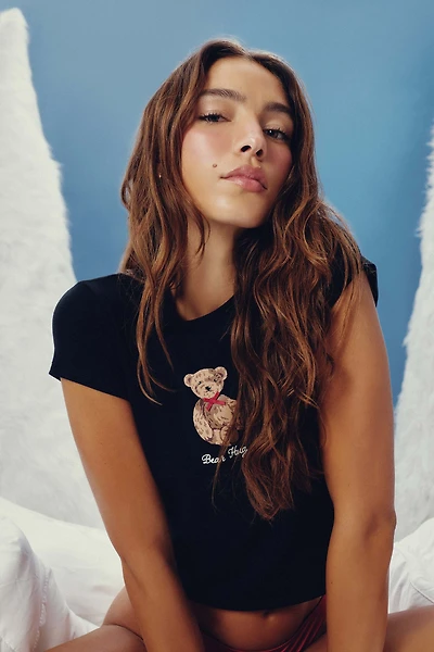 Ardene Graphic Crop PJ Top in | Size | Cotton/Elastane | Eco-Conscious