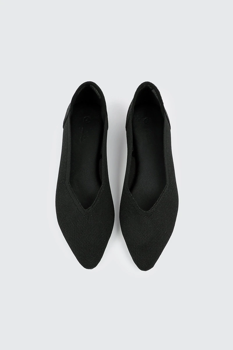 Talons plats à bout pointu en tissu