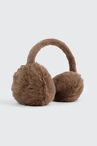 Ardene Faux Fur Earmuffs in Brown | Polyester