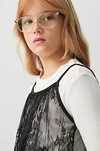 Haut à manches longues et camisole en dentelle