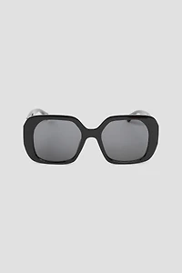 Ardene Square Sunglasses with Chain Detail in Black