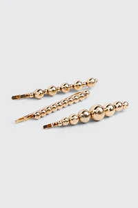 Ardene 3-Pack Ball Hair Pins in Gold