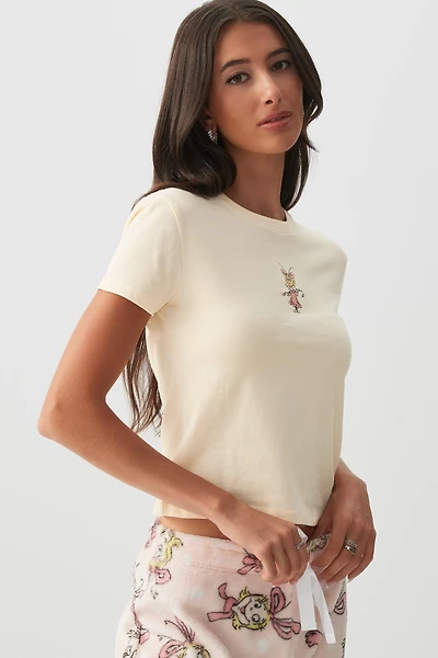Ardene Cindy Lou PJ Baby T-Shirt in Beige | Size | Cotton/Elastane