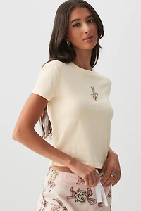 Ardene Cindy Lou PJ Baby T-Shirt in Beige | Size | Cotton/Elastane