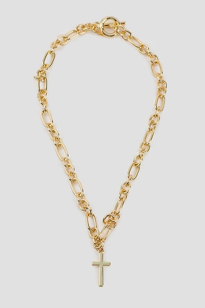 Ardene Chain Necklace with Cross pendant in Gold