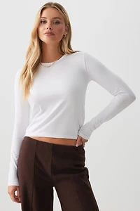 Ardene Effortless Everyday Long Sleeve T-Shirt in | Size | Cotton/Elastane | Eco-Conscious