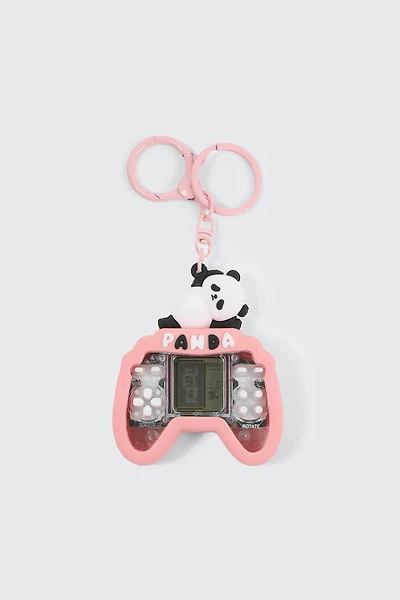 Ardene Panda Game Keychain in Light Pink