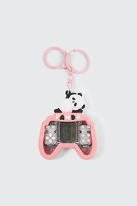 Ardene Panda Game Keychain in Light Pink
