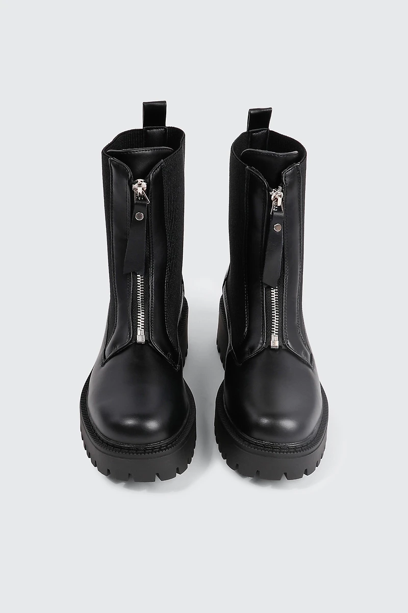 Bottes à glissière avant et semelle crantée