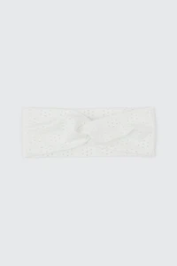 Ardene Eyelet Twist Headwrap in White | Polyester/Elastane