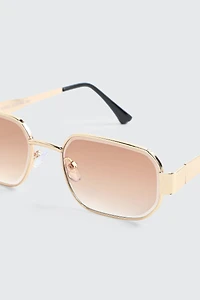 Lunettes métalliques rectangulaires