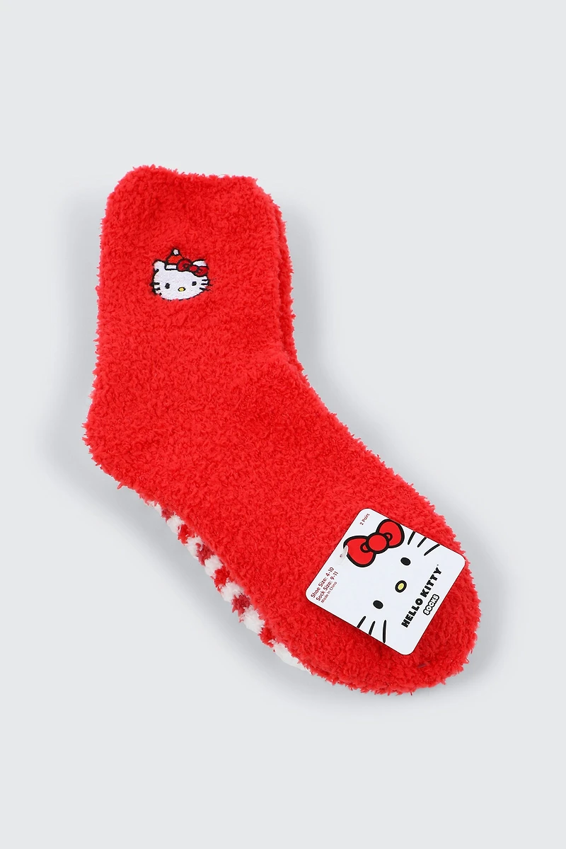 2 paires de chaussettes pelucheuses Hello Kitty