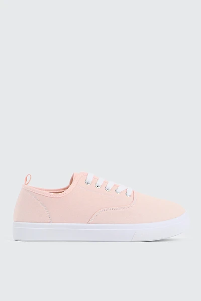 Ardene Low Top Canvas Sneakers in Light Pink | Size | Eco-Conscious