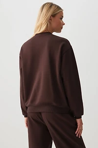 Chandail en molleton détendu à broderie