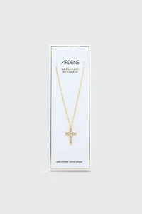 Collier croix plaqué or 14K