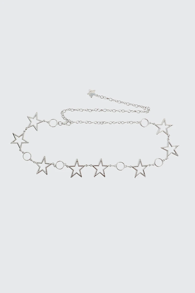 Ceinture en chaîne à maillons étoiles