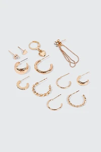 Ardene 12-Pack Mixed Earrings in Gold | Stainless Steel