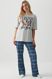 Ardene New York Yankees PJ Set in Grey | Size | 100% Cotton