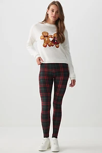 Ardene Super Soft Holiday Leggings in Red | Size | Polyester/Spandex