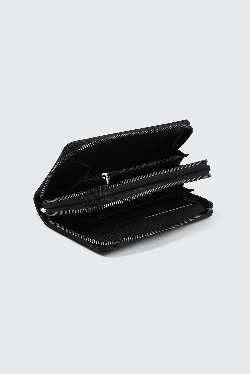 Portefeuille à double fermeture à glissière
