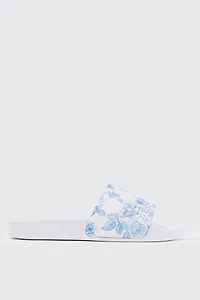 Ardene Printed Slides in White | Size