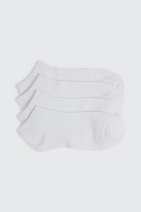 Ardene 4-Pack Bamboo Rayon Ankle Socks in White | Polyester/Rayon/Elastane | Eco-Conscious