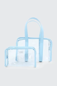 Ardene 2-Pack Cosmetic Bag Set in Light Blue