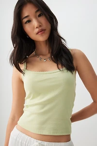 Ardene Basic Scoop Neck Tank Top in Light Green | Size | Cotton | Eco-Conscious
