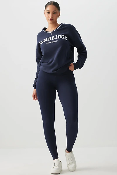 Ardene Super Soft Wide Waistband Leggings in Dark | Size | Polyester/Spandex