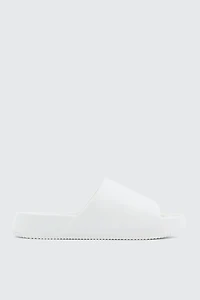 Ardene Man Solid Slides For Men in White | Size