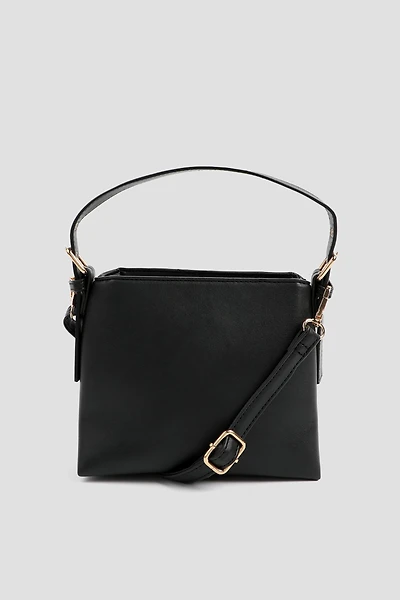 Ardene Faux Leather Tote Bag in Black | 100% Recycled Polyester/Faux Leather | Eco-Conscious