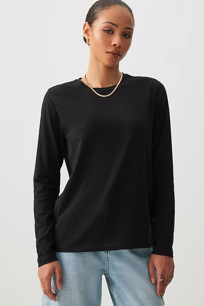 Ardene Basic Long Sleeve T-Shirt in | Size | Cotton/Elastane | Eco-Conscious