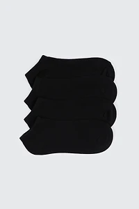 Ardene 4-Pack Cotton Blend Ankle Socks in Black | Polyester/Spandex/Cotton