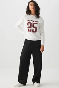 Ardene Washed Oversized Sports T-Shirt in White | Size | 100% Cotton