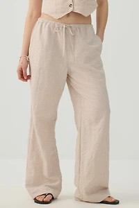 Pantalon large taille mi-haute