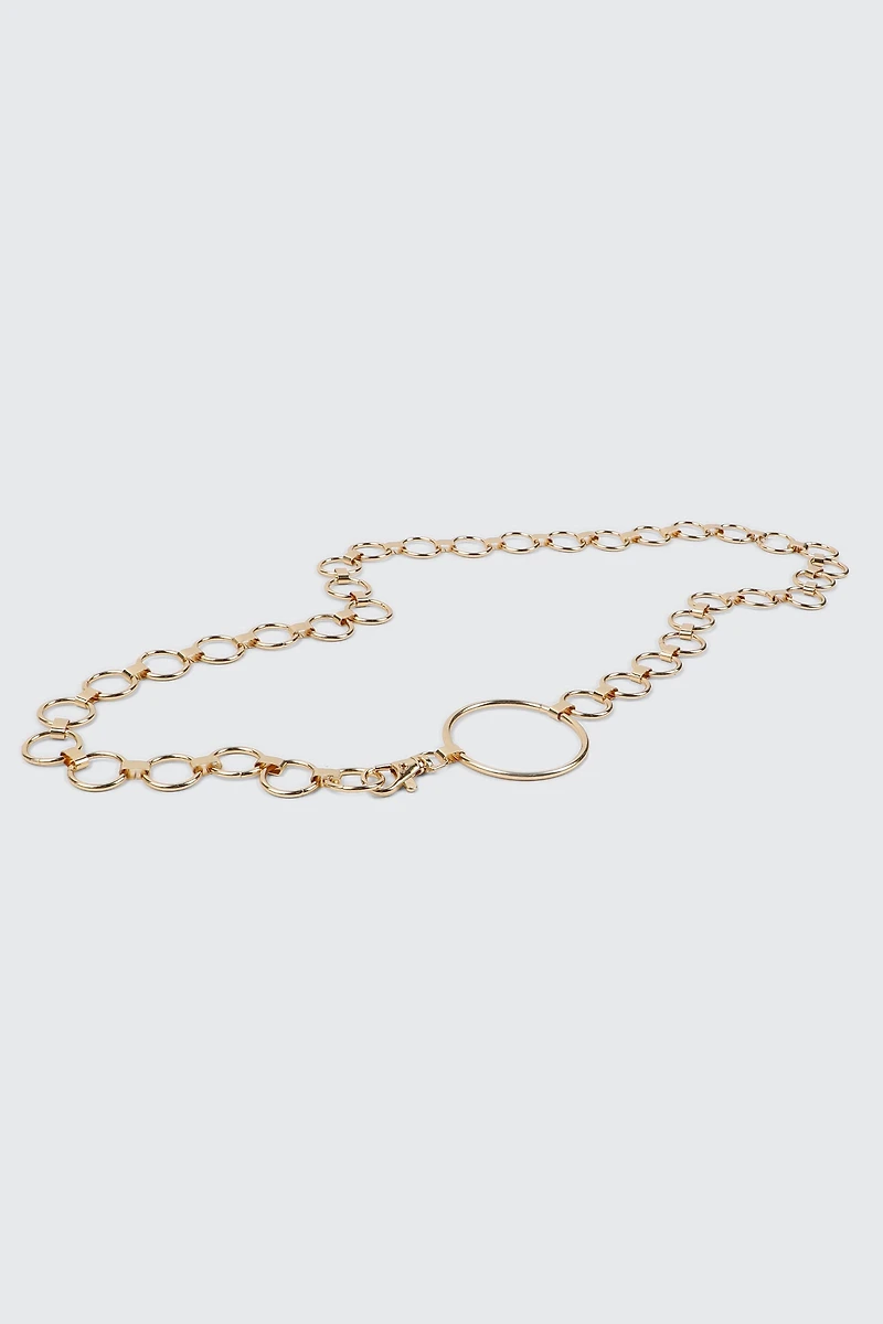 Ardene Round Link Chain Belt in Gold