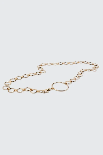 Ardene Round Link Chain Belt in Gold