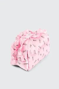 Ardene Kitten Print Makeup Bag in Light Pink