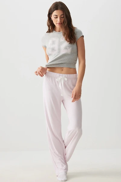 Ardene Super Soft Flare PJ Pants in Light Pink | Size | Polyester/Spandex | Eco-Conscious
