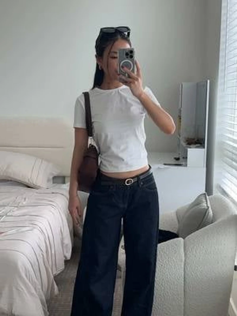 Le jean Era coupe droite à revers