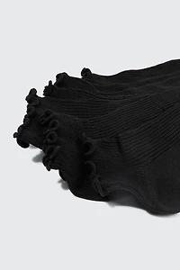 4 paires de socquettes à bordure festonnée