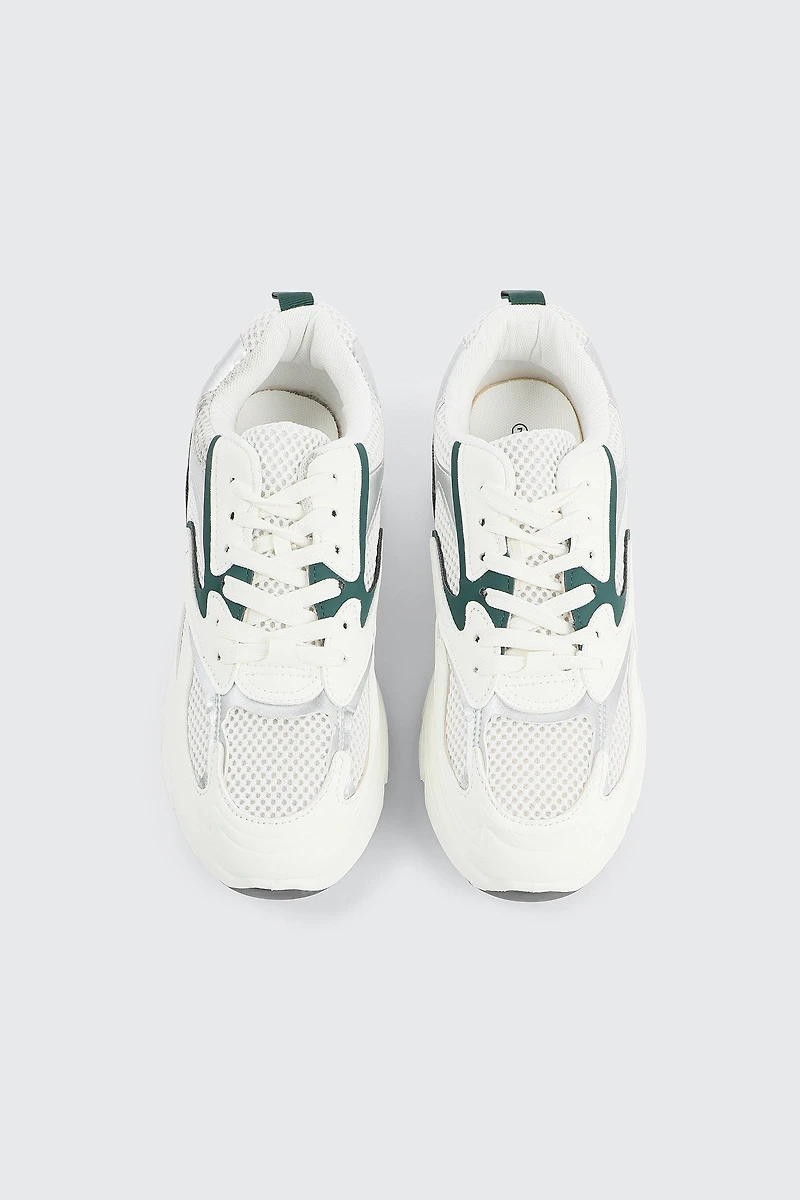 Espadrilles deux tons à détails argentés