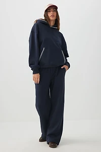 Chandail à capuchon ample point roulé